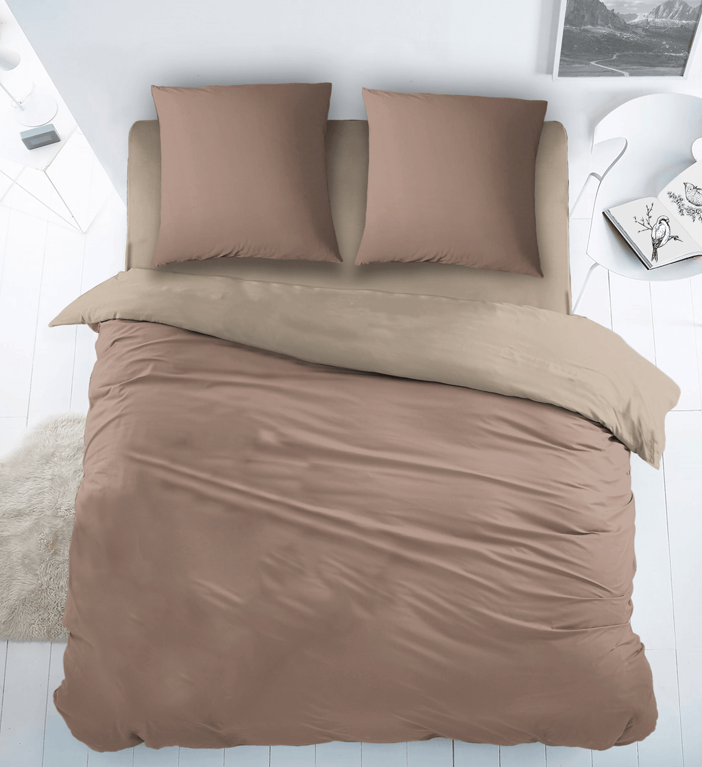 Sleepnight Dekbedovertrek Katoen Bi-Color Beige