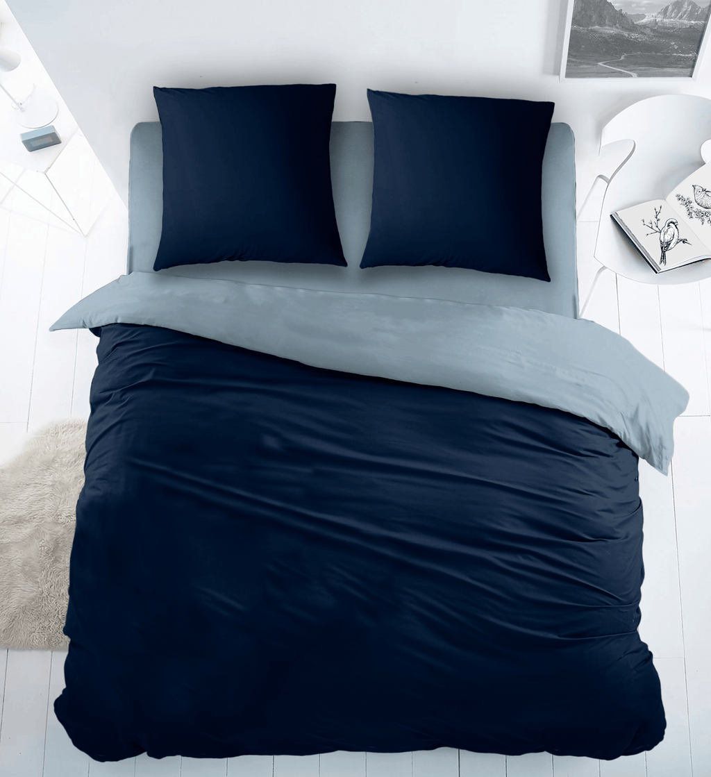 Sleepnight Dekbedovertrek Katoen Bi-Color Blue