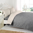Dekbedovertrek Katoen Jersey Brigitte - Bedtextielonline.be #kleur_antraciet / beige