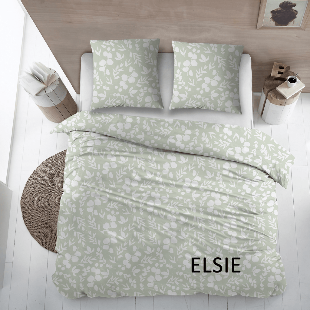 Sleepnight Dekbedovertrek Flanel Elsie Groen