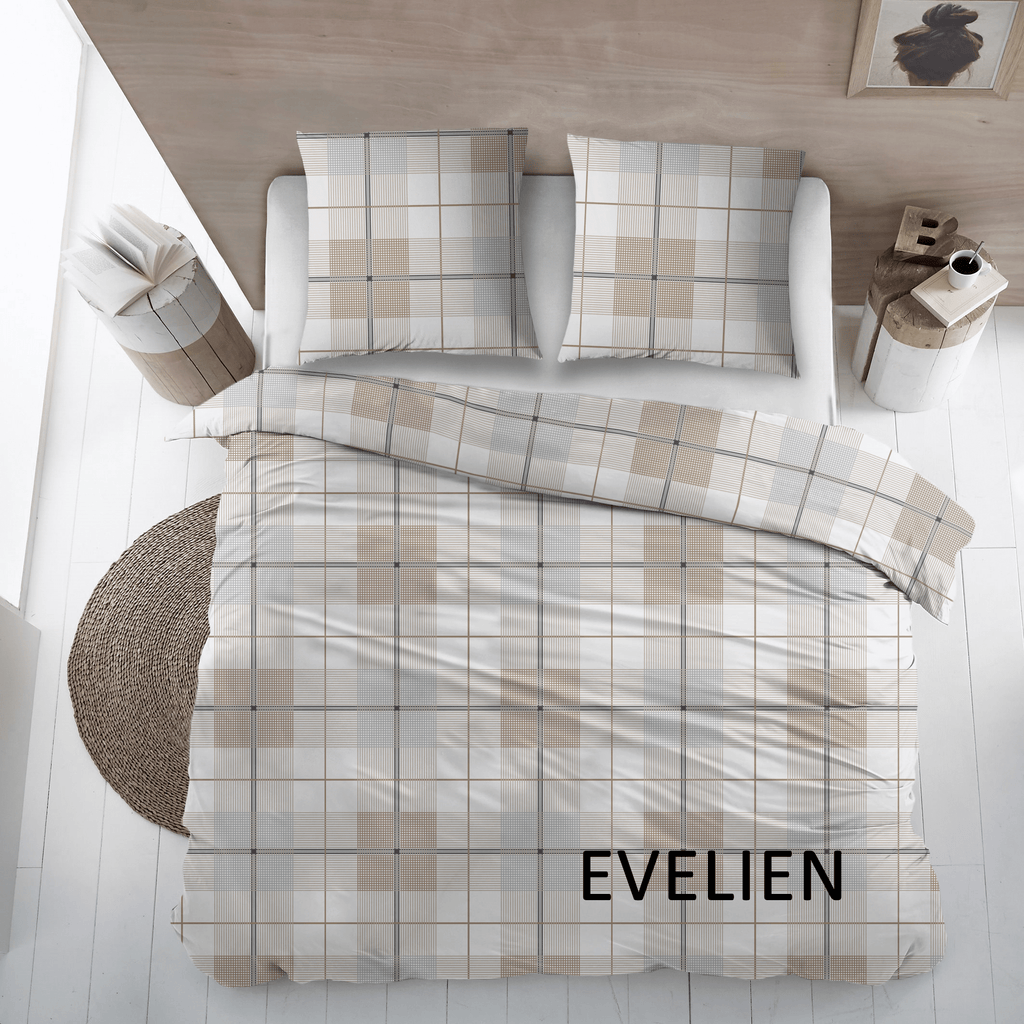 Sleepnight Lakenset Flanel Evelien Grijs Beige