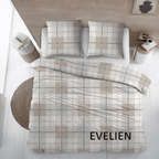 Sleepnight Dekbedovertrek Flanel Evelien Grijs Beige