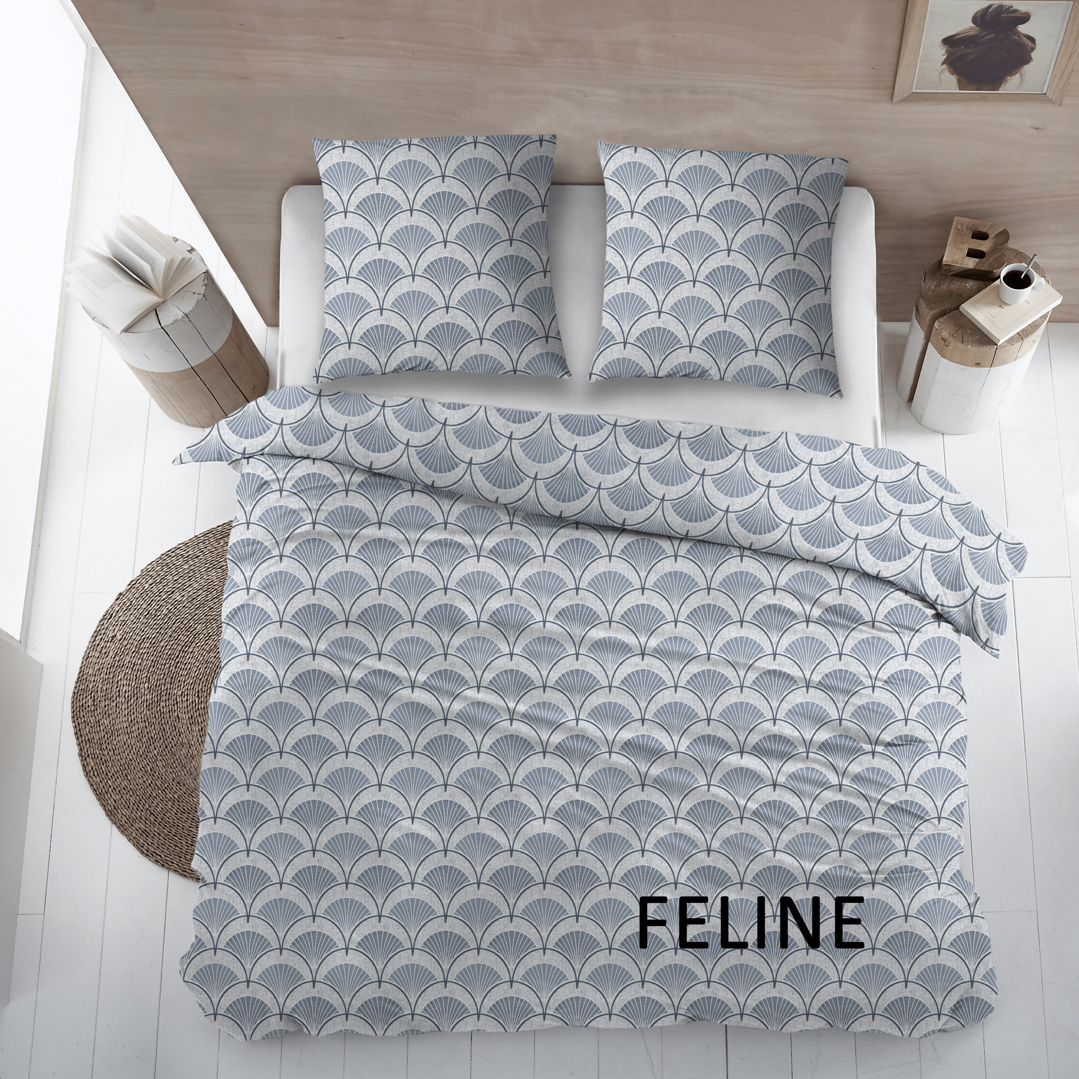 Sleepnight Dekbedovertrek Flanel Feline Blauw