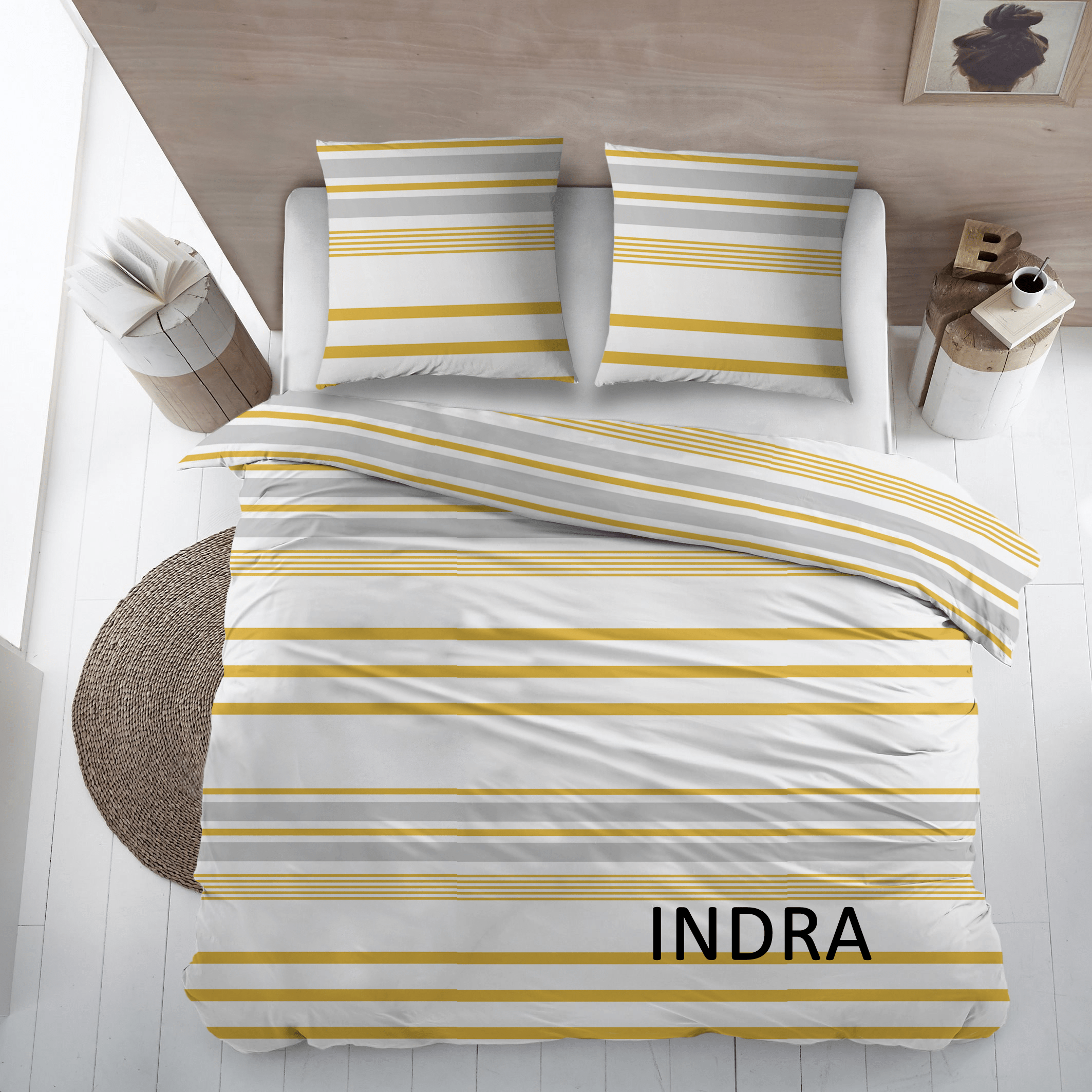 Sleepnight Dekbedovertrek Flanel Indra Geel