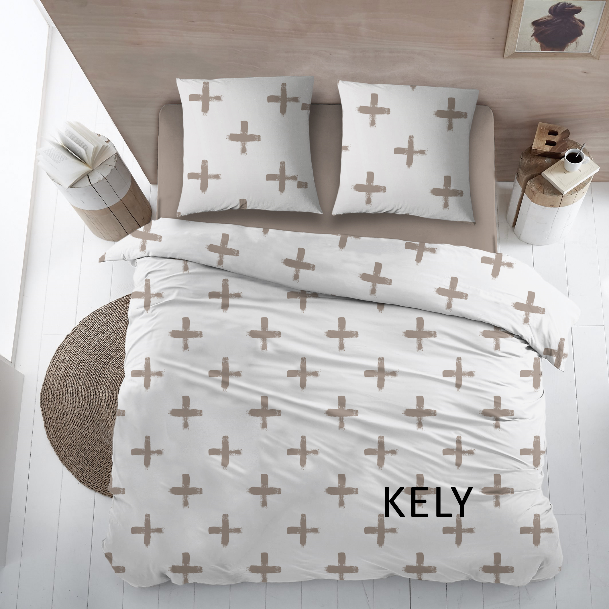 Sleepnight Dekbedovertrek Katoen Kely - Taupe