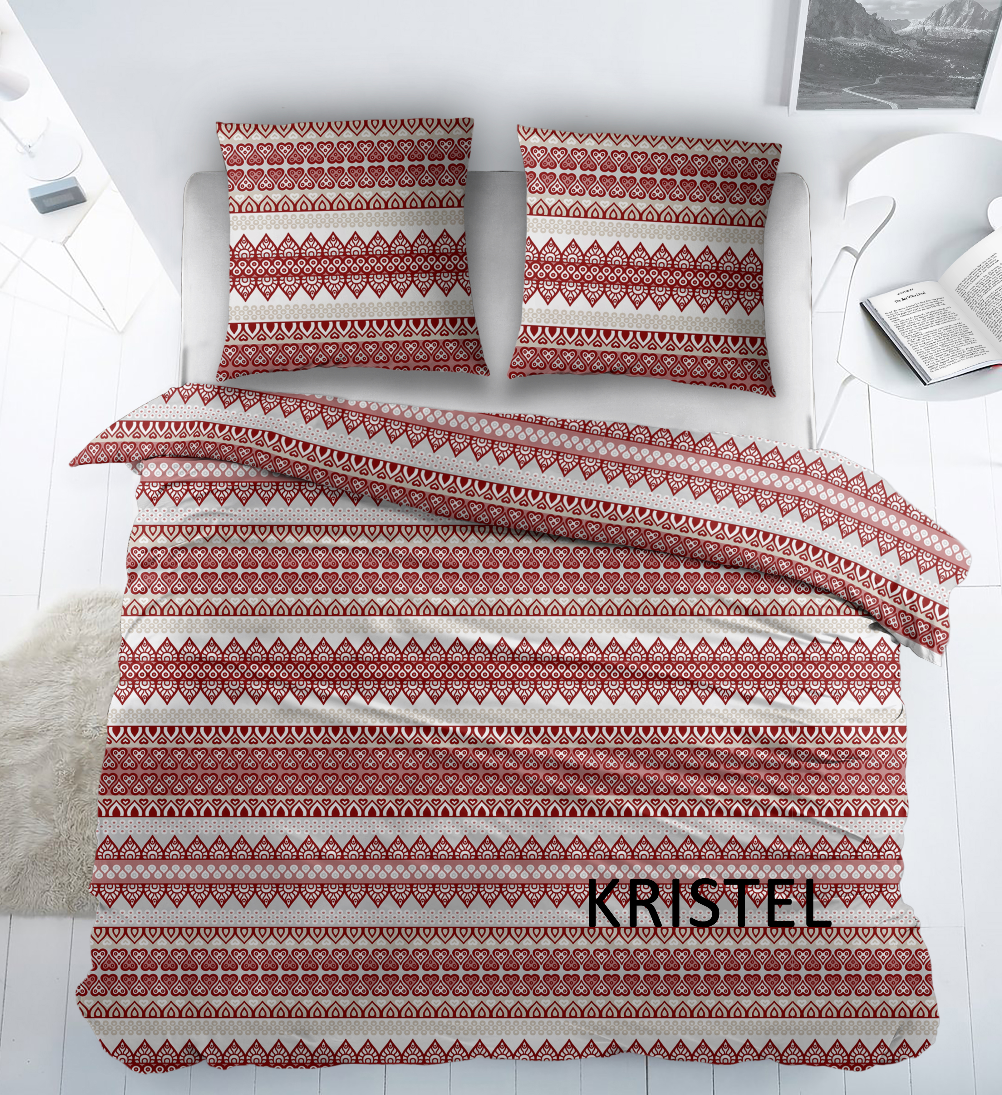 Sleepnight Dekbedovertrek Katoen Kristel - Bordeaux