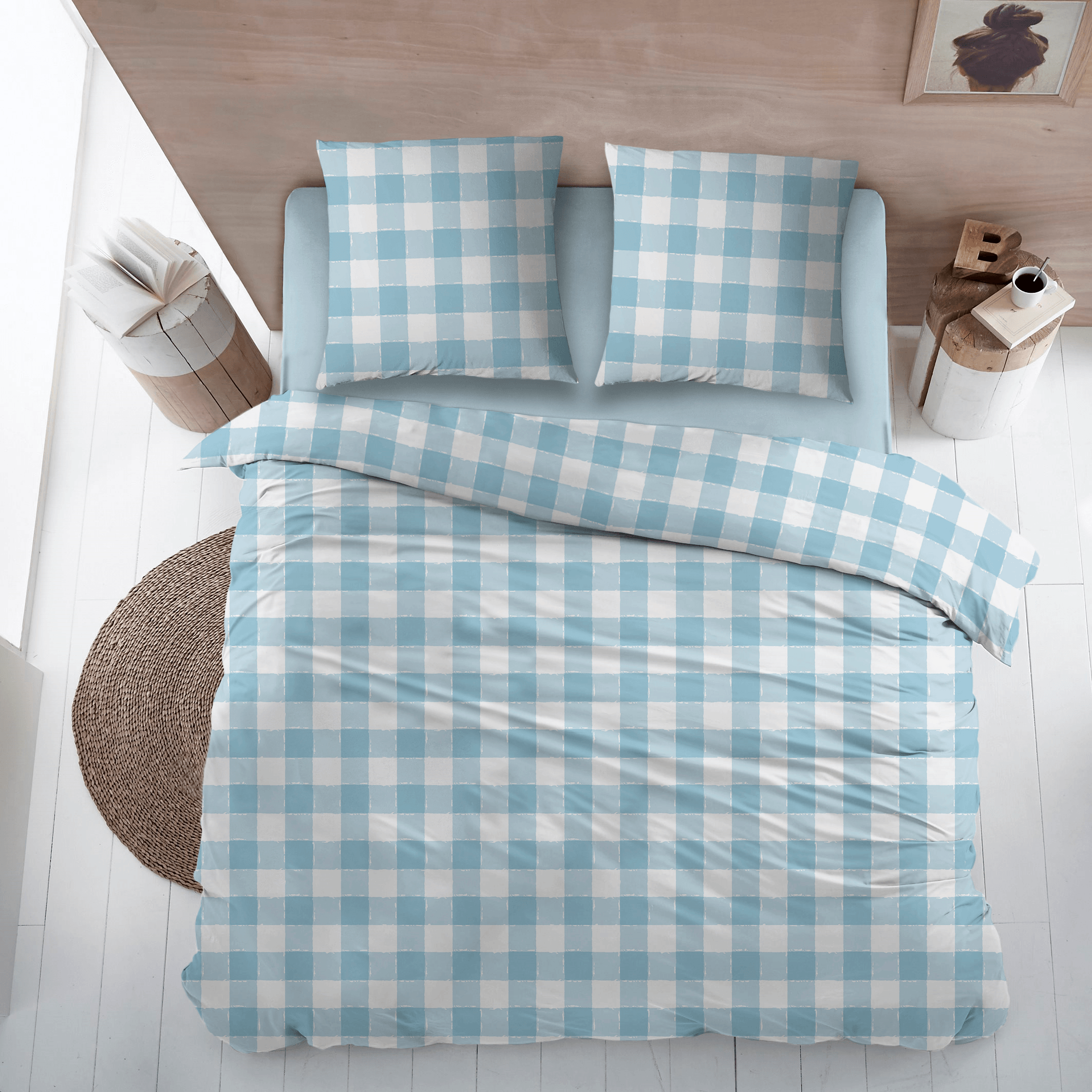 Sleepnight Dekbedovertrek Flanel Lies Blue