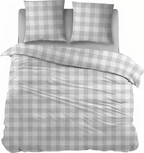 Sleepnight Dekbedovertrek Flanel Lies Grijs