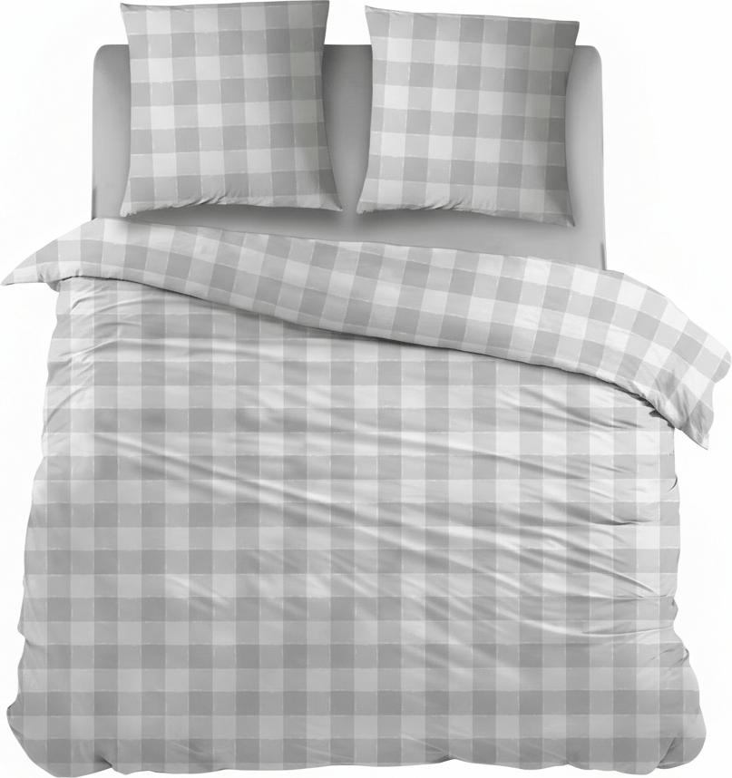 Sleepnight Dekbedovertrek Flanel Lies Grijs