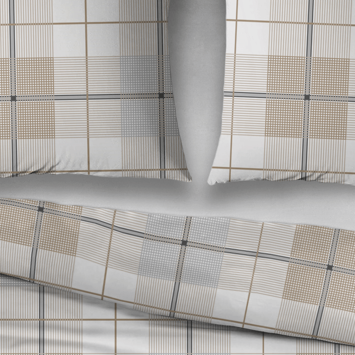 Sleepnight Dekbedovertrek Flanel Evelien Grijs Beige