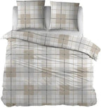 Sleepnight Dekbedovertrek Flanel Evelien Grijs Beige