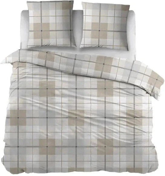 Sleepnight Dekbedovertrek Flanel Evelien Grijs Beige