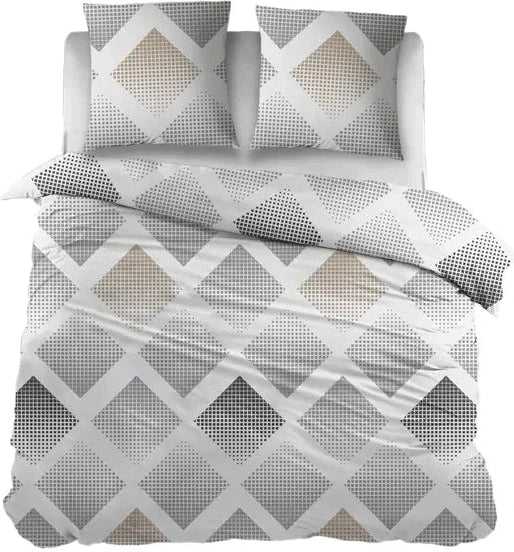 Sleepnight Dekbedovertrek Flanel Fieke Grijs Beige