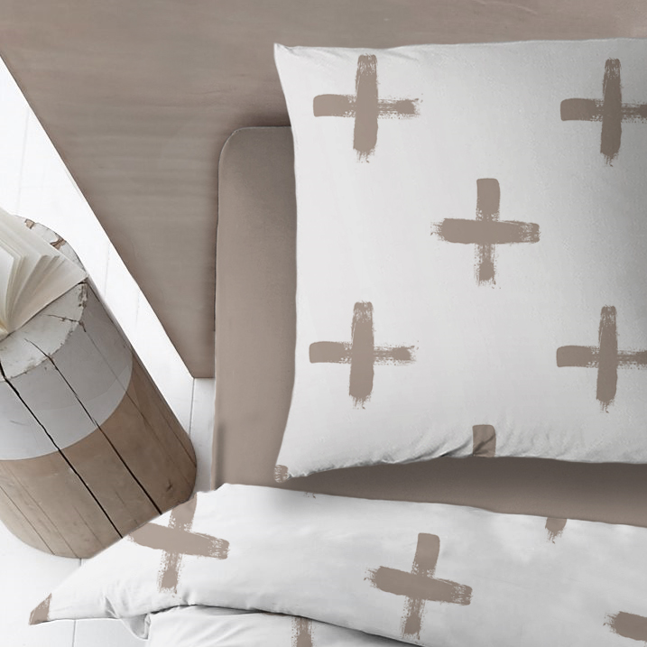 Sleepnight Dekbedovertrek Katoen Kely - Taupe